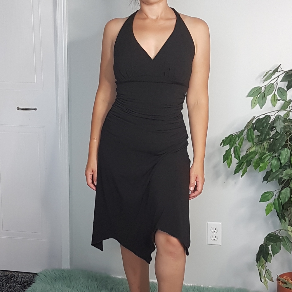 🌏 Le Chateau - Vintage Halter Dress Y2K Fairy Midi Dress - Size Medium